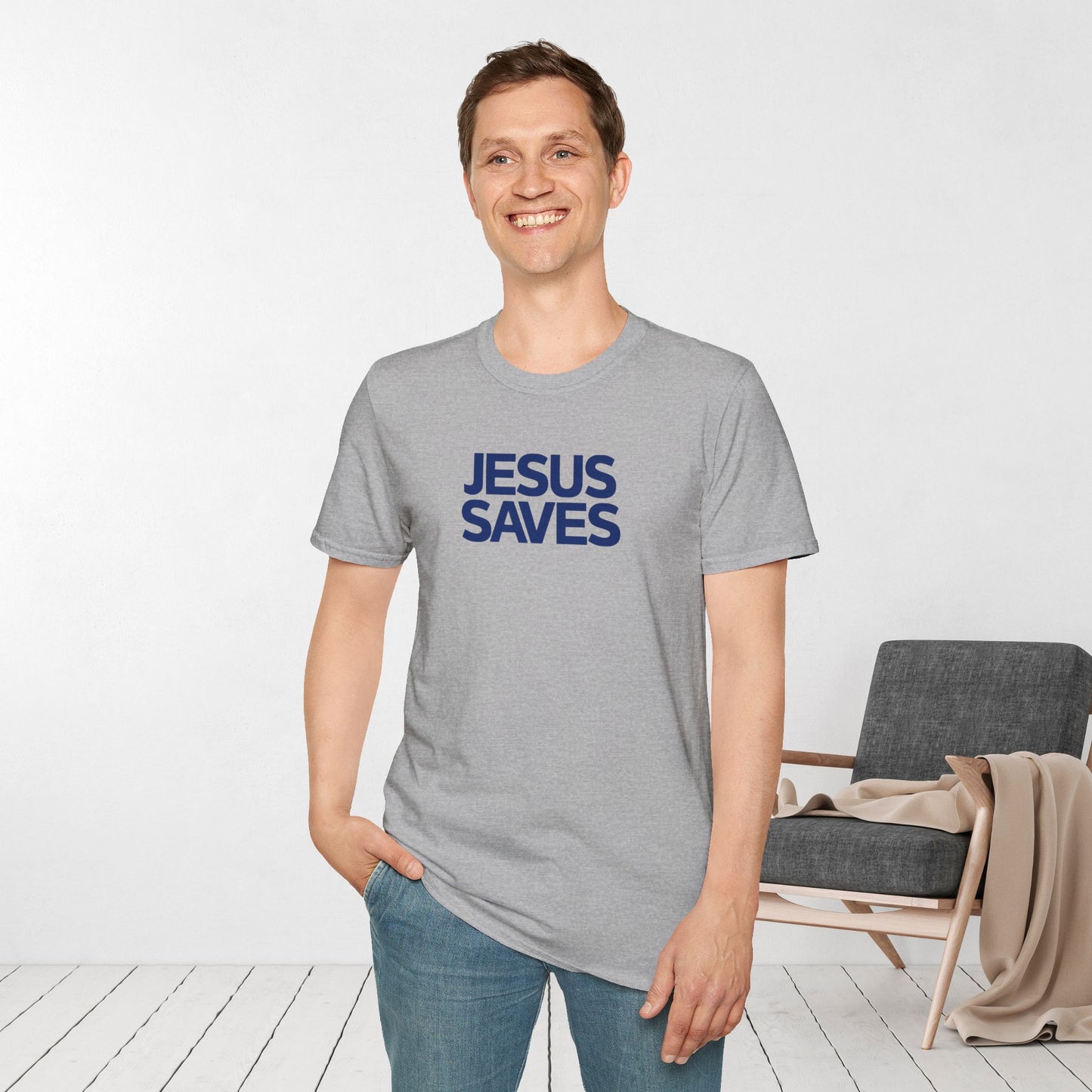 Jesus Saves Softstyle T-shirt - Acts 4:12 Bible Verse Christian T-shirt