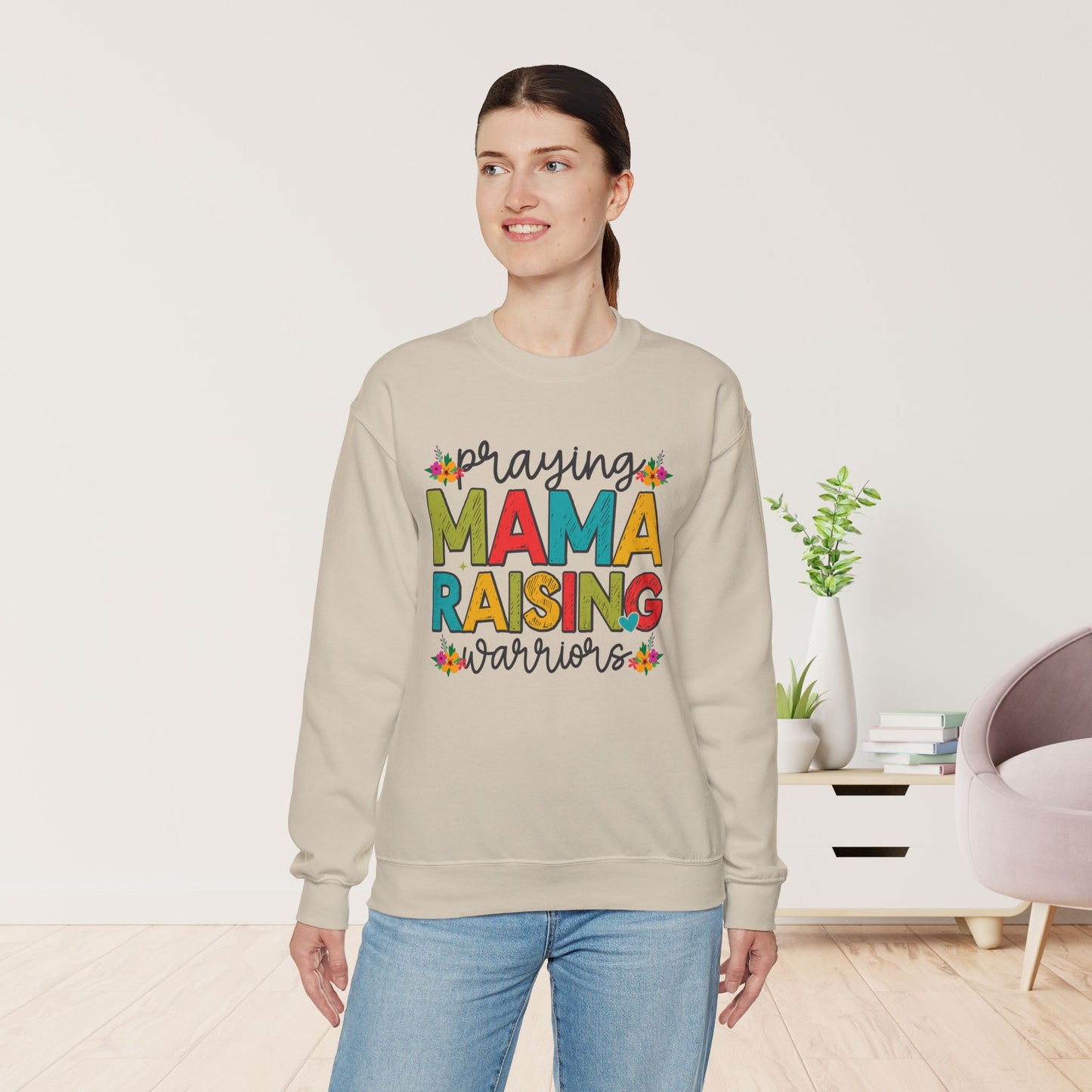 Praying Mama Raising Warriors Sweatshirt - Christian Mom Sweatshirt