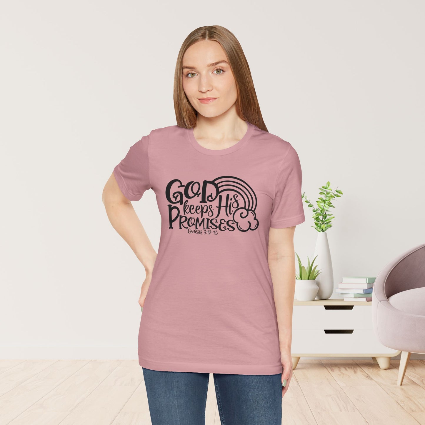 God Keeps His Promises Soft Cotton Tee - Bible Verse Christian Tee