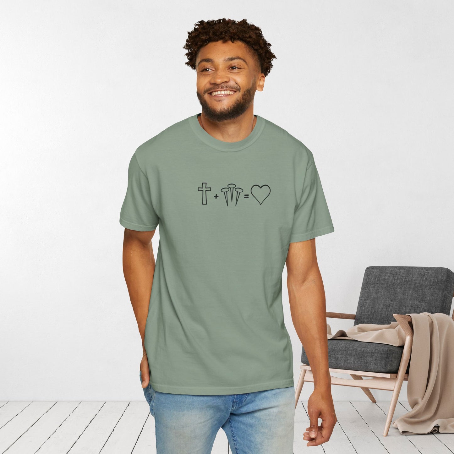 1 Cross 3 Nails 4Given Comfort Colors Christian Shirt