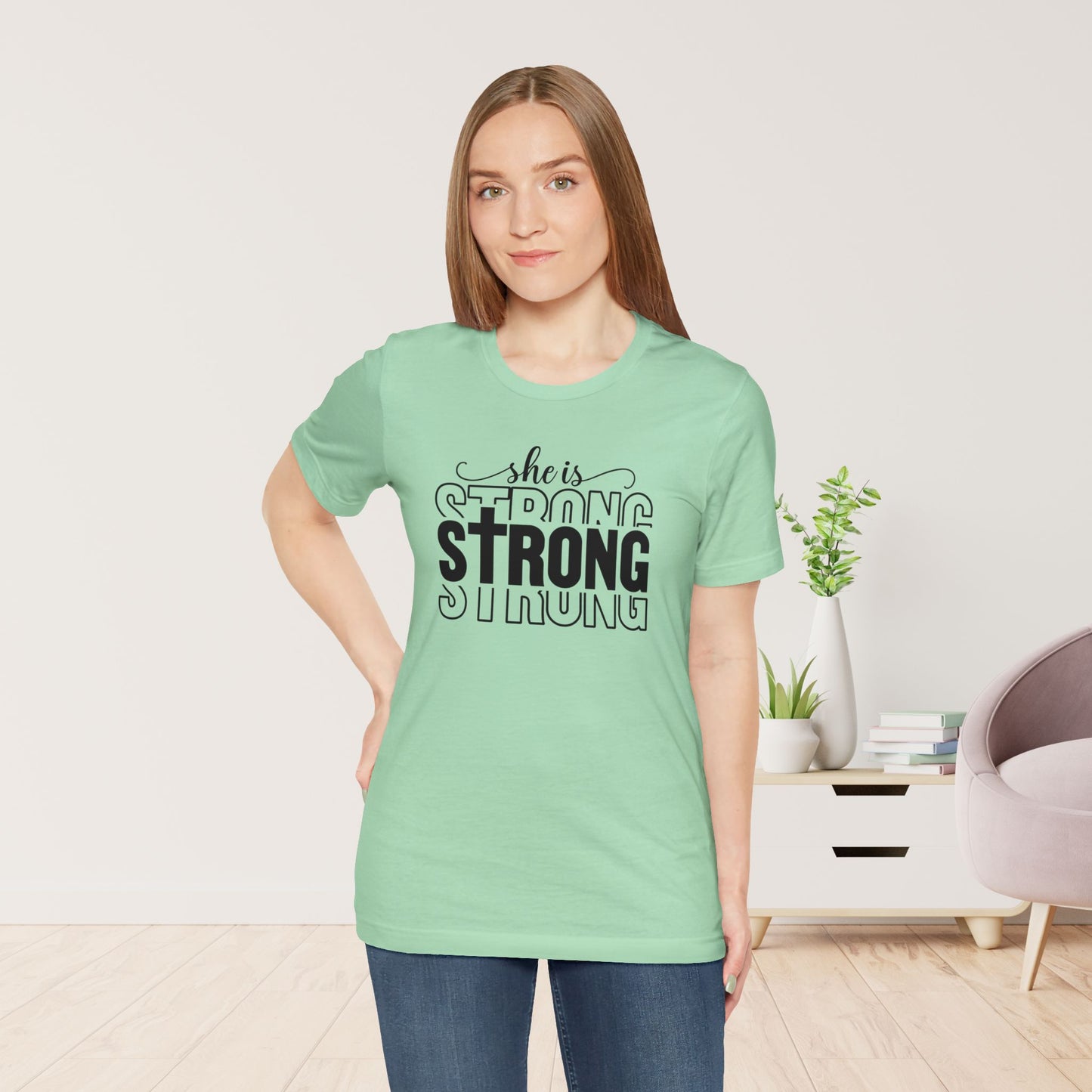 She is Strong Christian Soft Cotton Tee