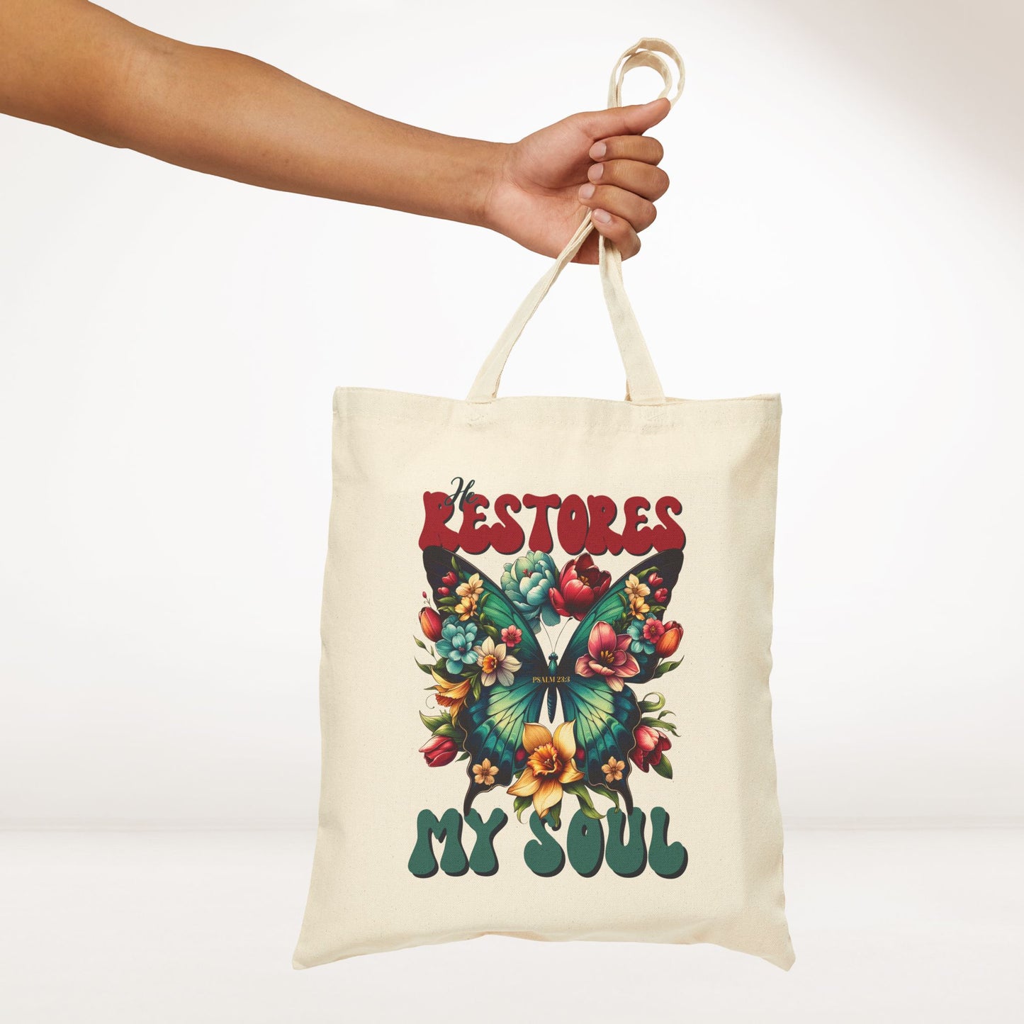 He Restores My Soul Canvas Tote Bag