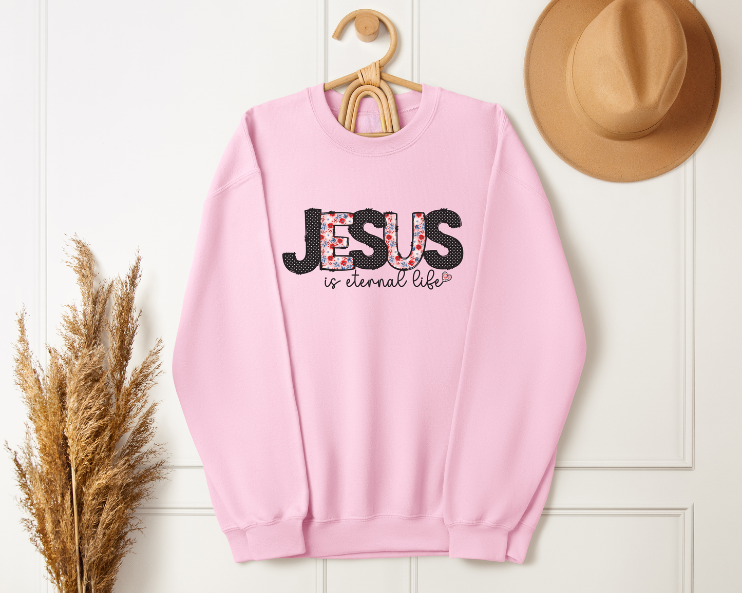 Jesus is Eternal Life Sweatshirt - Christian Crewneck Pullover