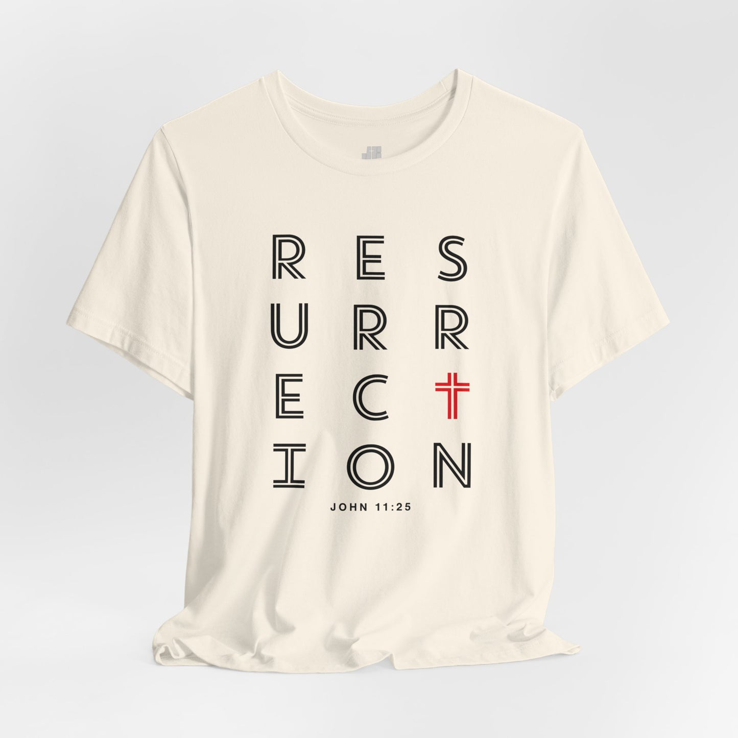 Resurrection Soft Cotton Tee - John 11:25 Bible Verse Christian Tee