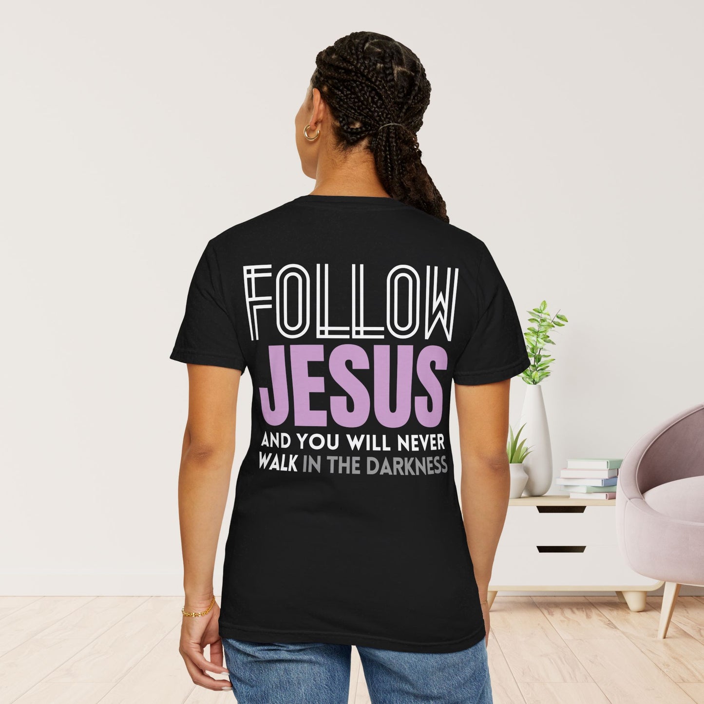 Follow Jesus Comfort Colors Shirt - John 8:12 Tee