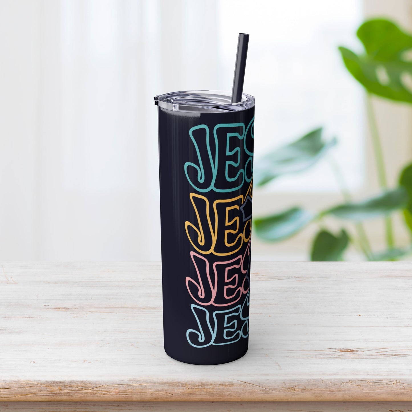 Jesus Skinny Tumbler with Straw - 20oz