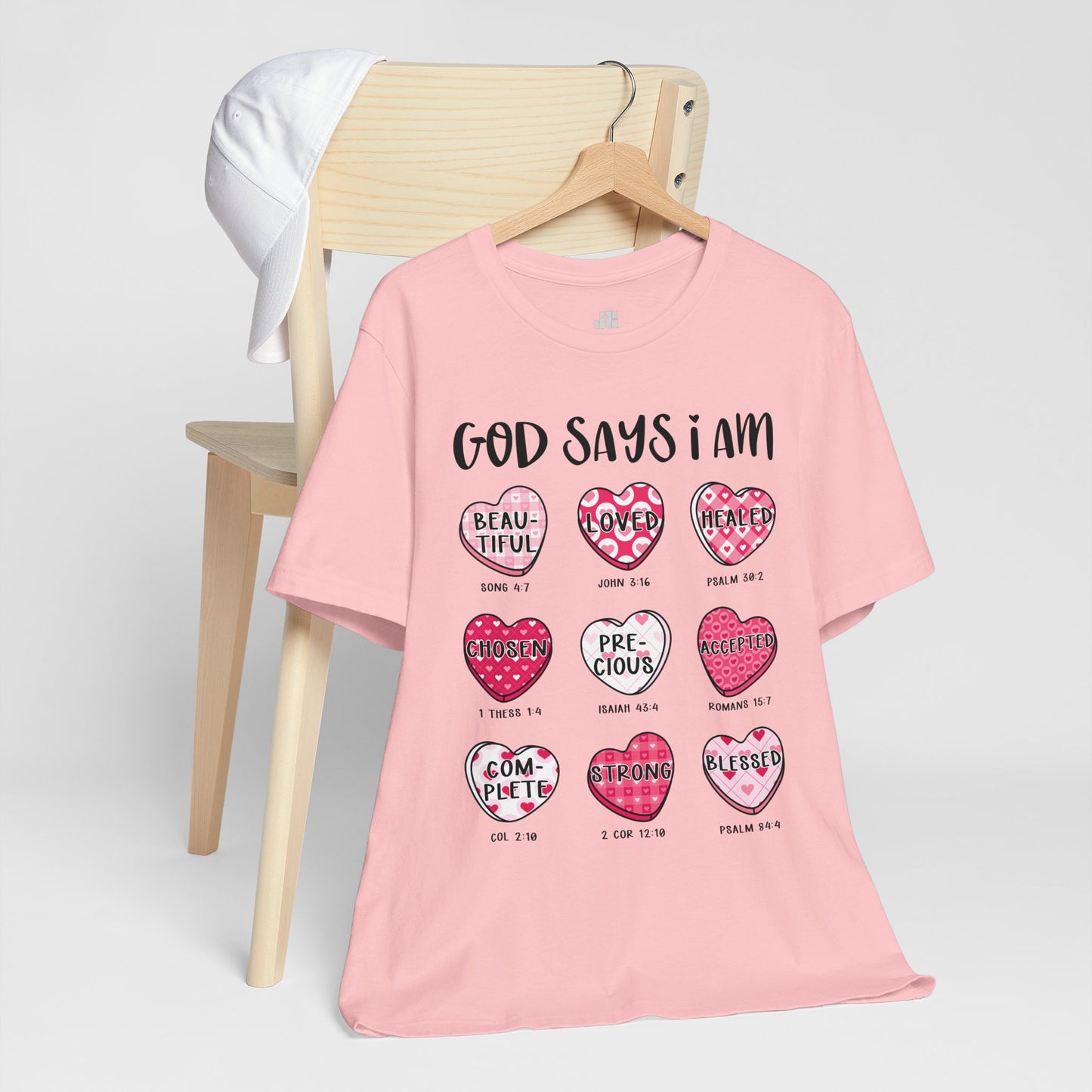 God Says I Am... Soft Cotton Tee - Christian Valentine's Day Tee