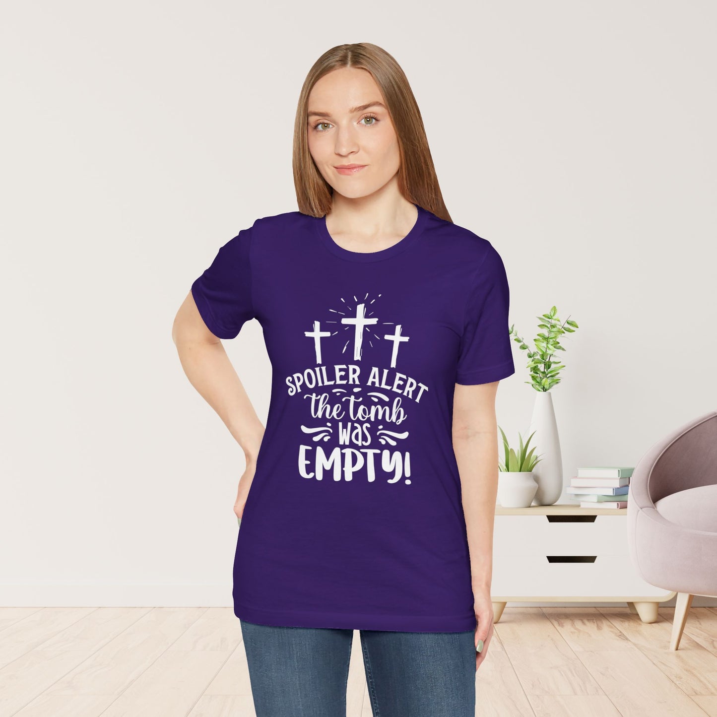 Spoiler Alert The Tomb Was Empty Christian Soft Cotton Tee - Easter Shirt