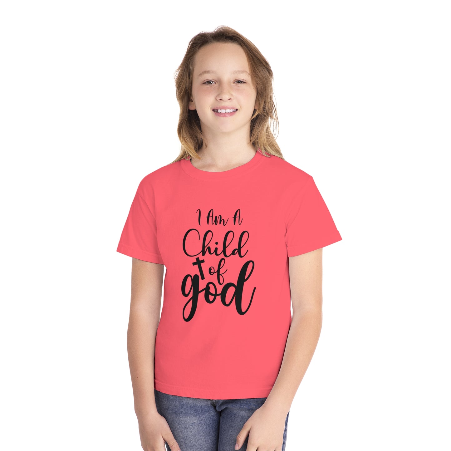 I Am A Child Of God Comfort Colors Youth Christian Tee