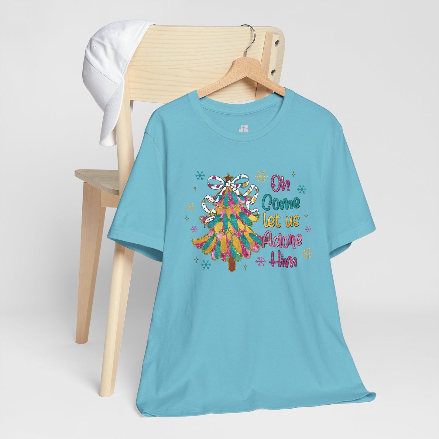 Oh Come Let Us Adore Him Soft Cotton Tee - Holiday Christian Shirt