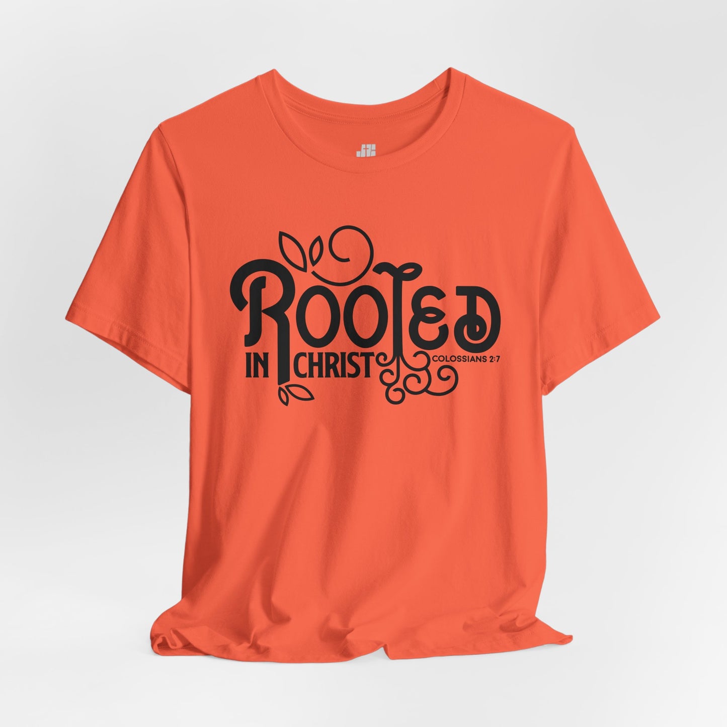 Rooted in Christ Soft Cotton Tee - Bible Verse Christian T-shirt