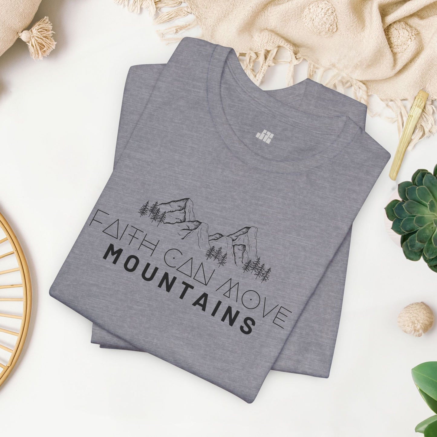 Faith Can Move Mountains Soft Cotton Tee - Matthew 17:20 Bible Verse Shirt