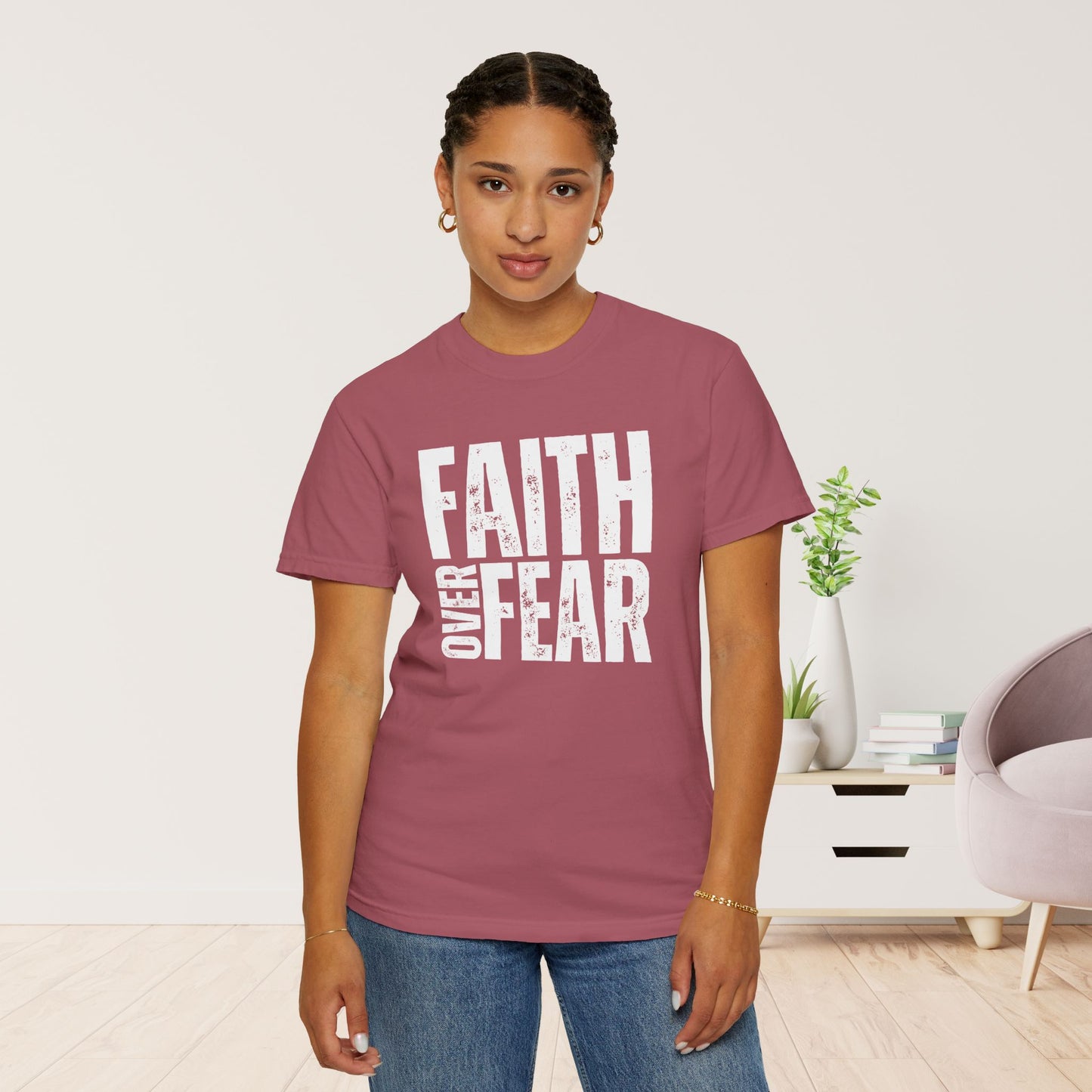 Comfort Colors Faith Over Fear Trendy Christian Shirt