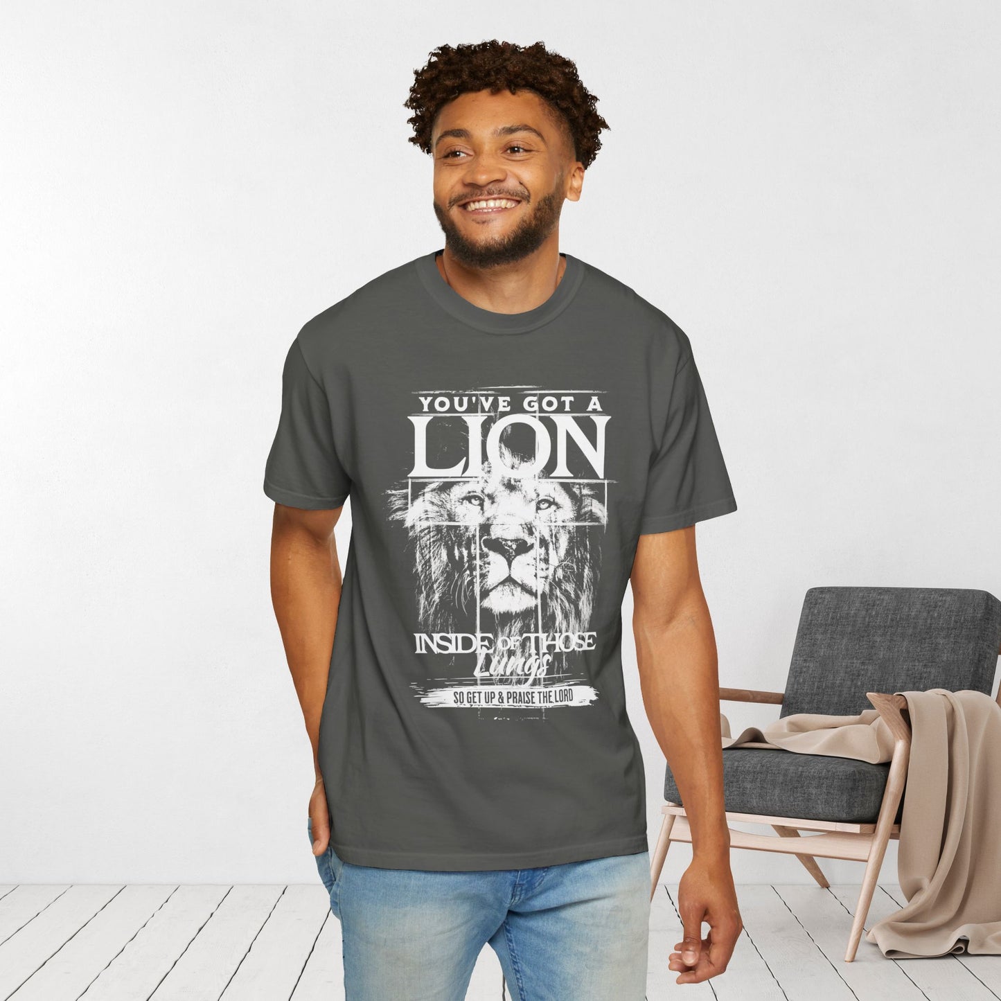 Comfort Colors You've Got A Lion Inside of Those Lungs Tee - Christian Shirt