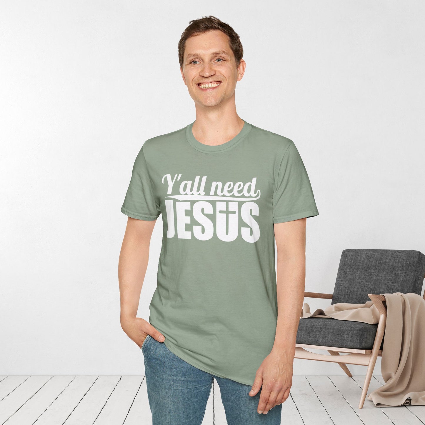 Y'all Need Jesus Softstyle T-shirt - Christian Shirt