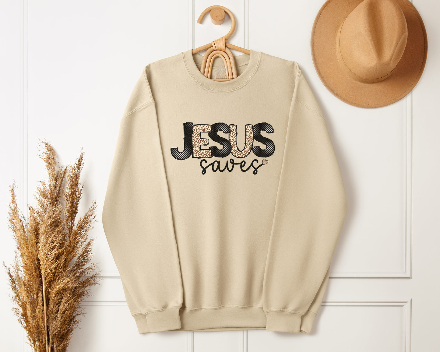 Jesus Saves Sweatshirt - Christian Crewneck Pullover