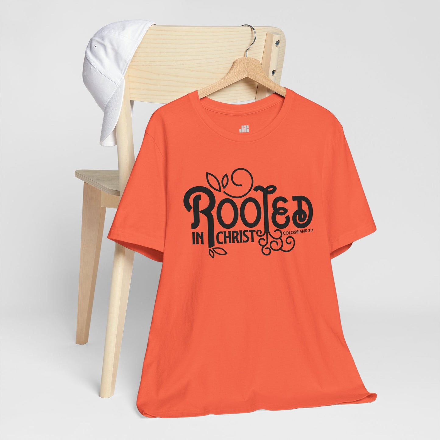 Rooted in Christ Soft Cotton Tee - Bible Verse Christian T-shirt