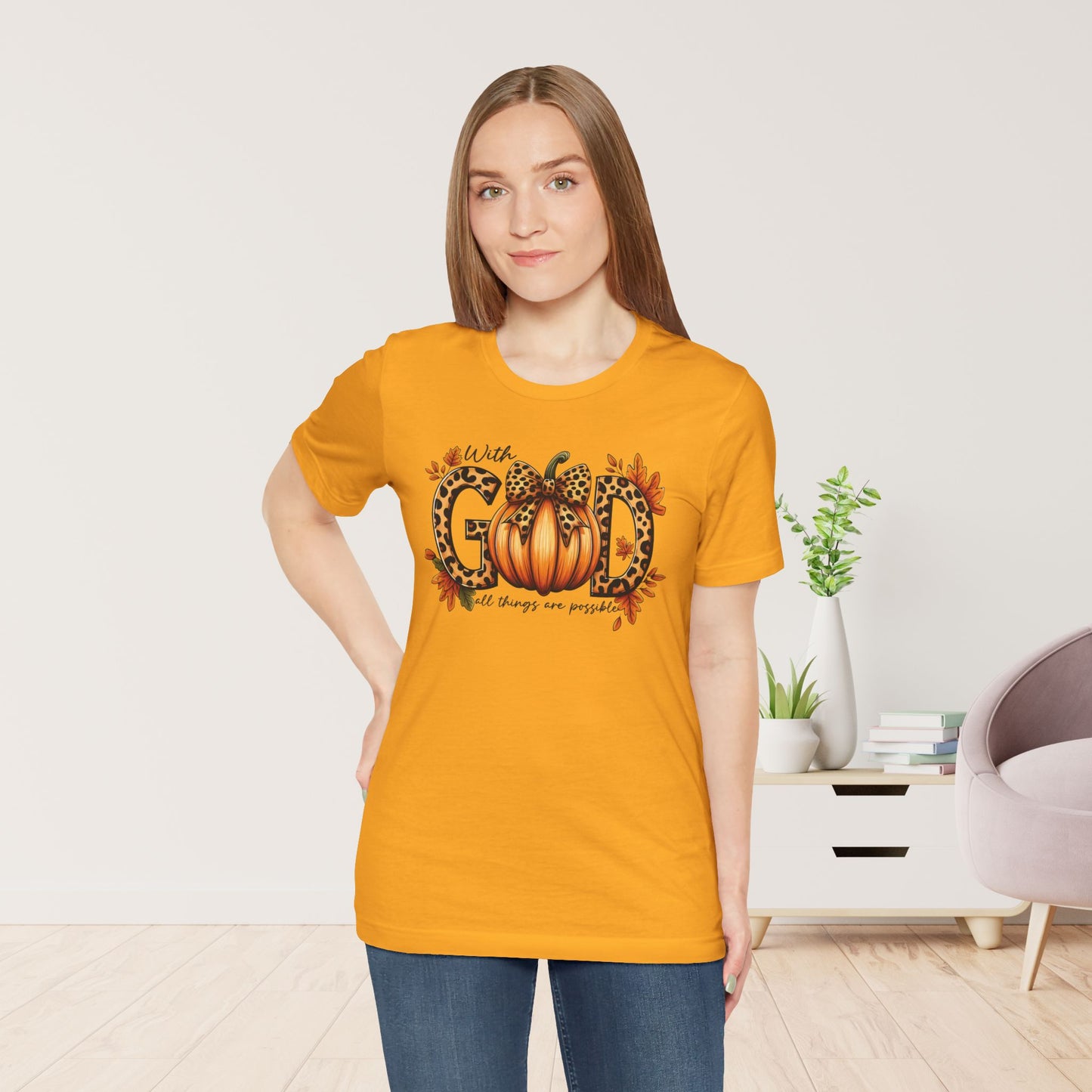 With God All Things Are Possible Soft Cotton Tee - Christian Shirt