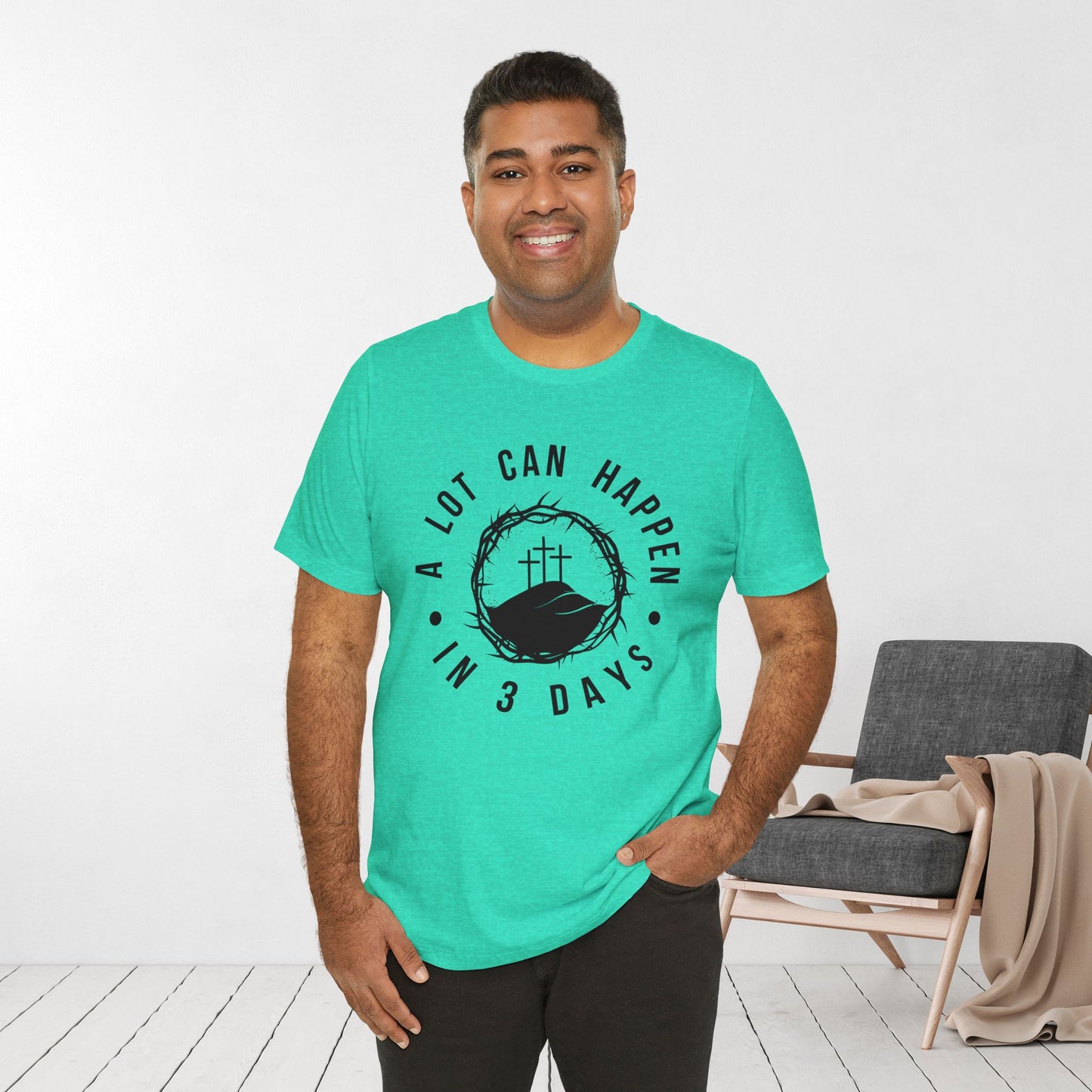 A Lot Can Happen in Three Days Christian Soft Cotton Tee - Easter Shirt