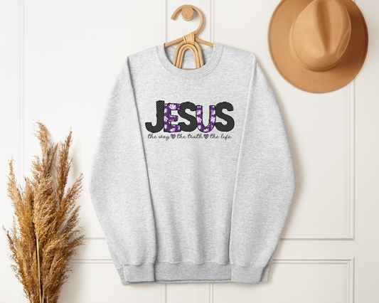 Jesus The Way The Truth The Life Sweatshirt - Christian Crewneck Pullover