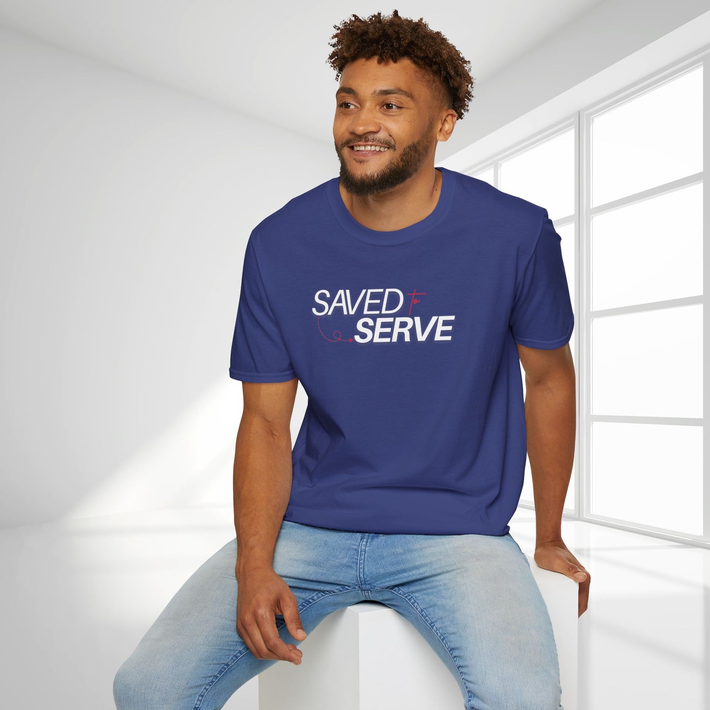 Unisex Saved to Serve Softstyle T-shirt - Trendy  Christian Tee