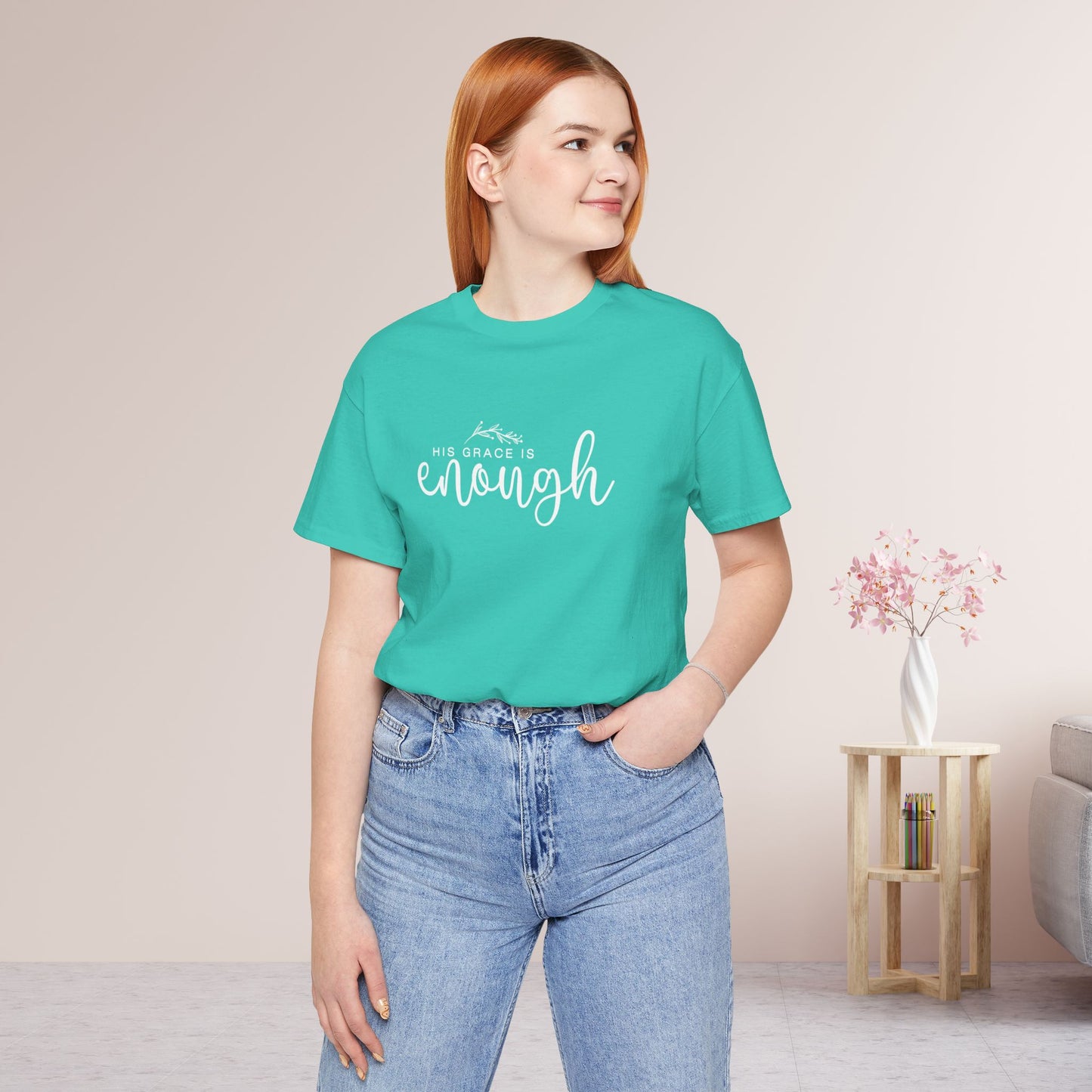 His Grace is Enough Soft Cotton Tee - Christian Shirt