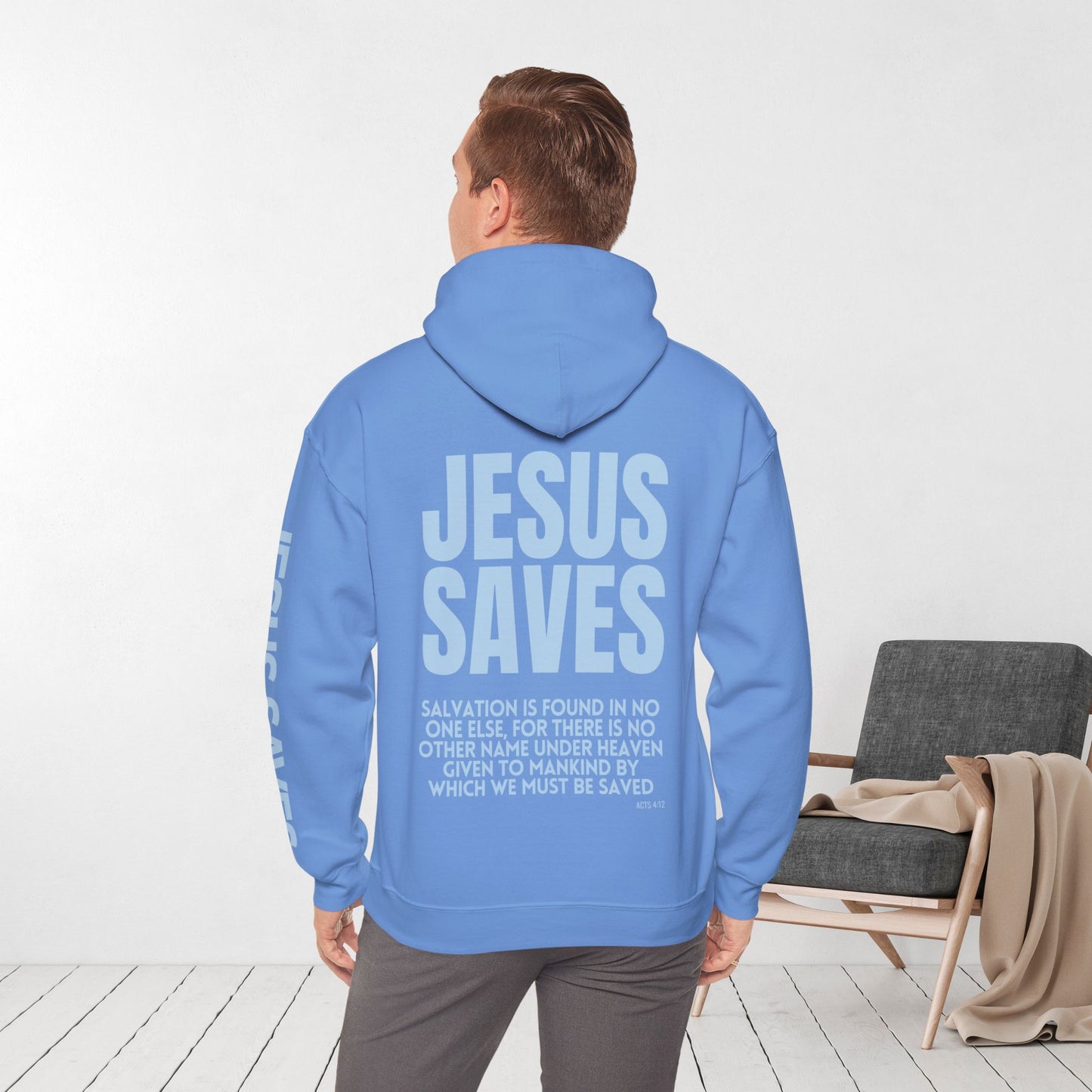 Jesus Saves Hoodie - Acts 4:12 Bible Verse Christian Hoodie