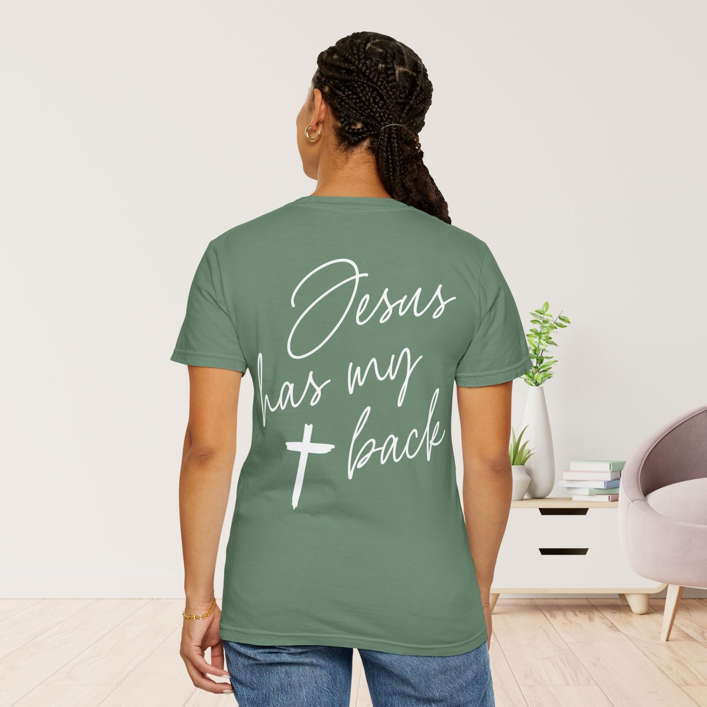 Comfort Colors Jesus Has My Back Christian Shirt