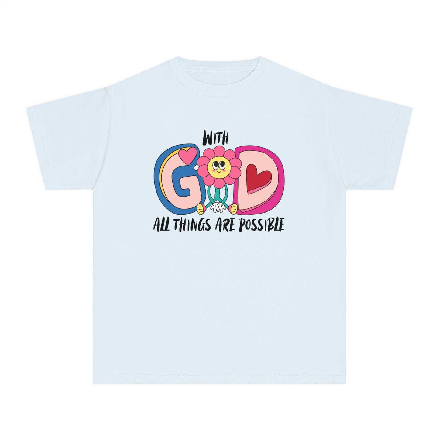 With God All Things Are Possible Comfort Colors Youth Tee