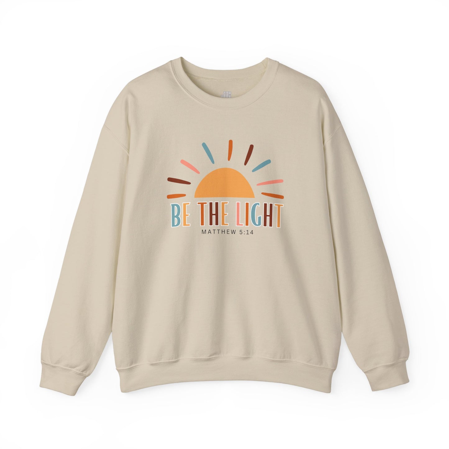 Be the Light Matthew 5:14 Bible Verse Crewneck Sweatshirt for Christians