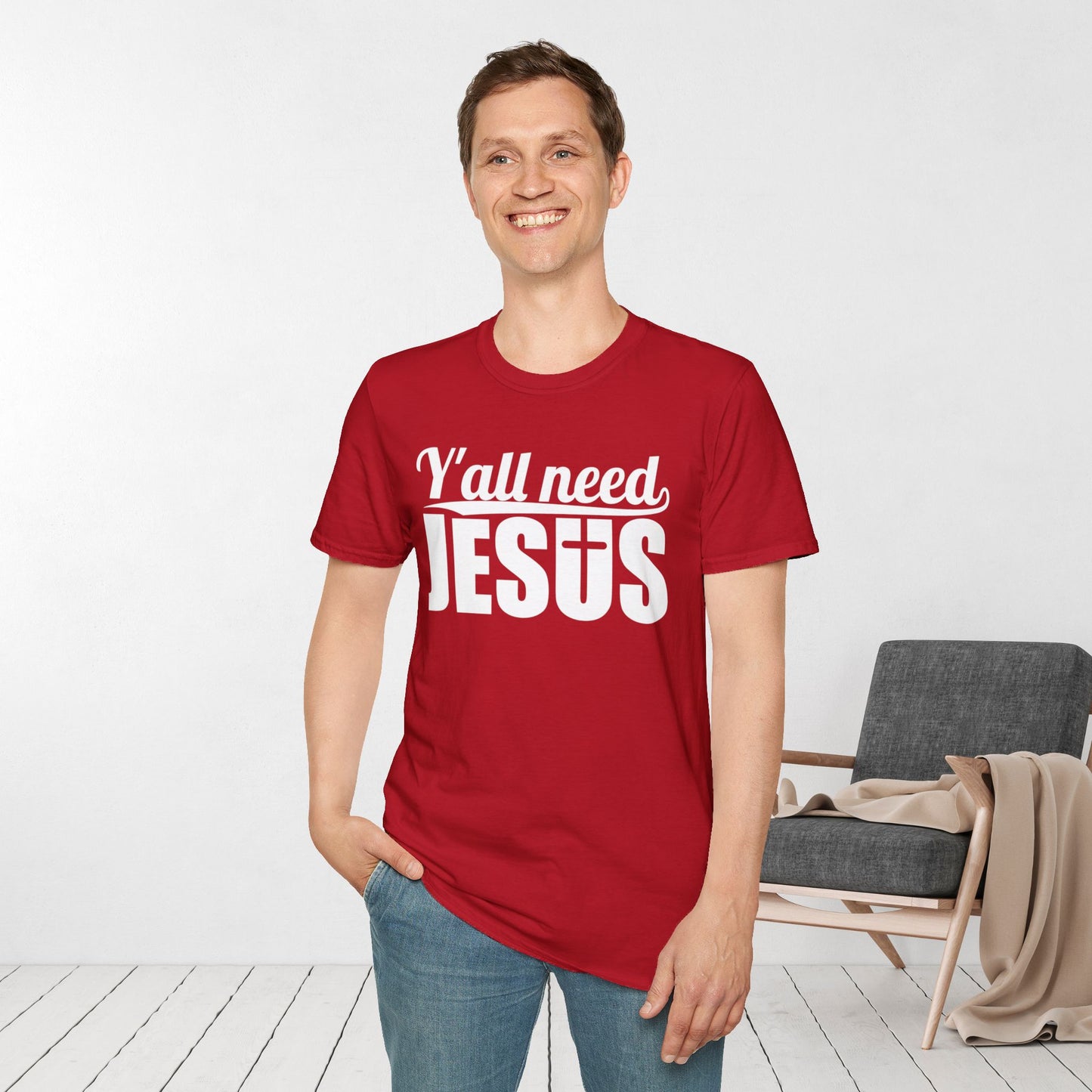 Y'all Need Jesus Softstyle T-shirt - Christian Shirt