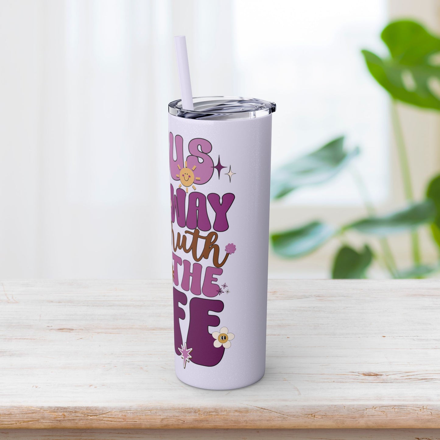 Jesus is The Way The Truth and The Life Skinny Tumbler with Straw - 20oz