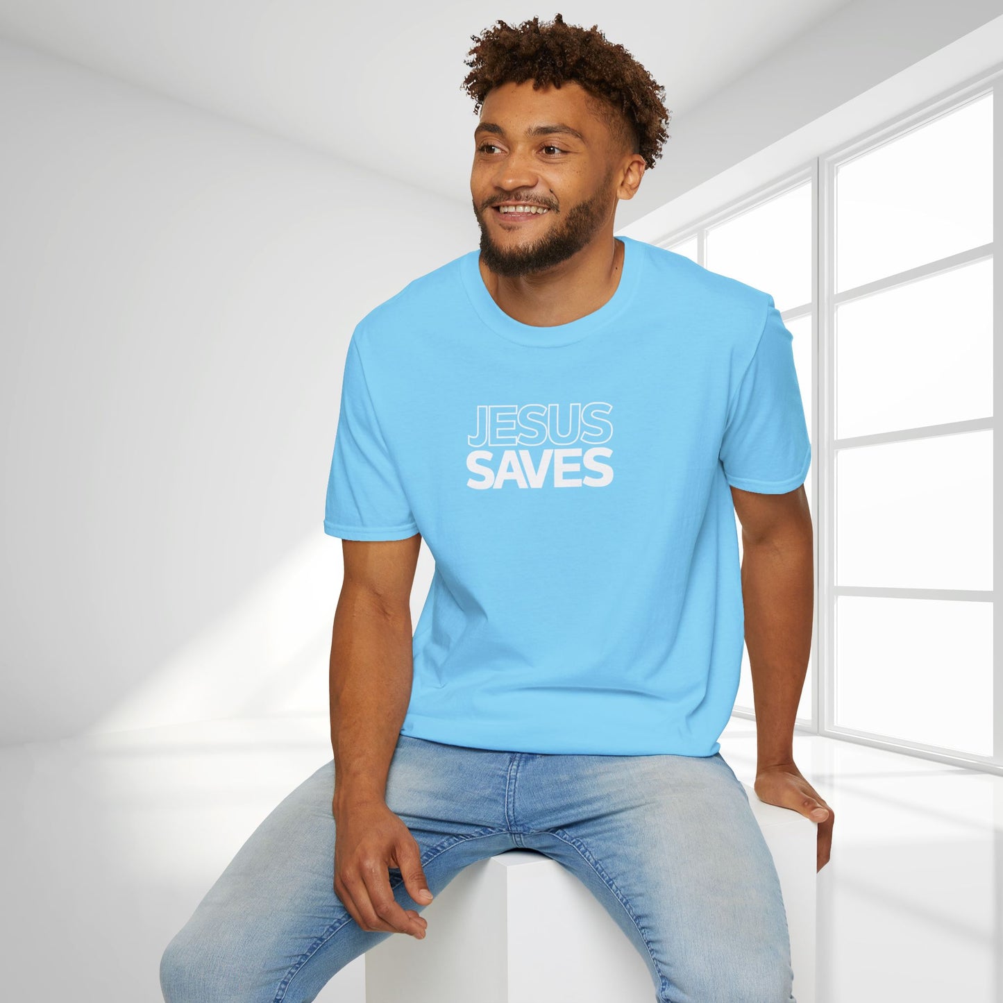 Unisex Jesus Saves Softstyle T-shirt - Acts 4:12 Bible Verse Christian T-shirt