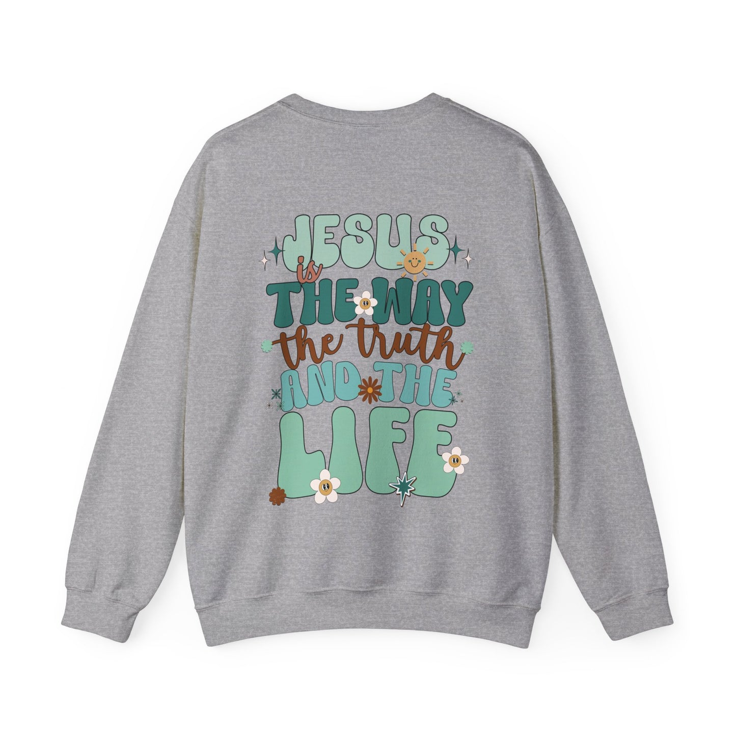 Green Jesus is the Way John 14:6 Bible Verse Christian Sweatshirt