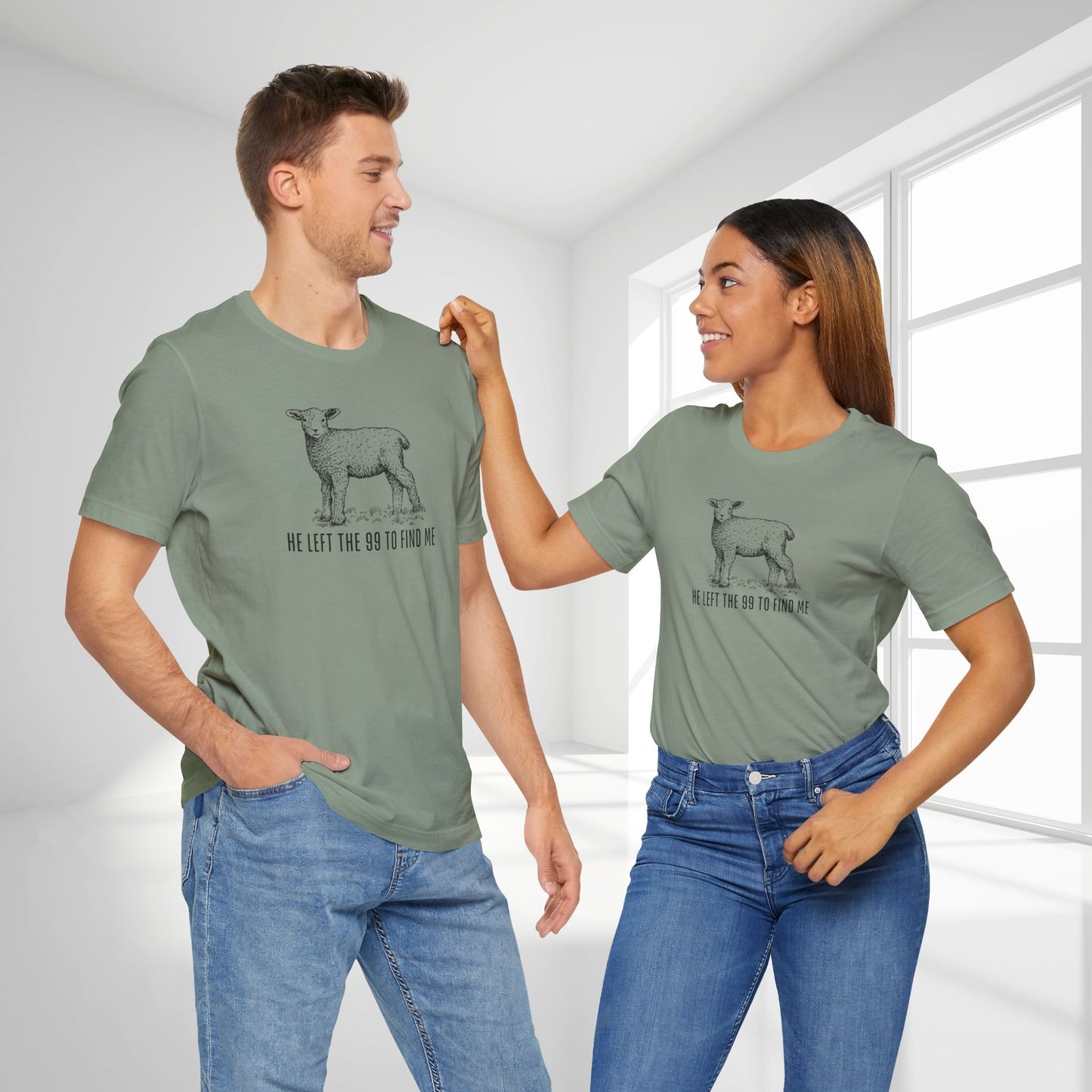 He Left the 99 to Find Me Soft Cotton Tee - Christian Shirt