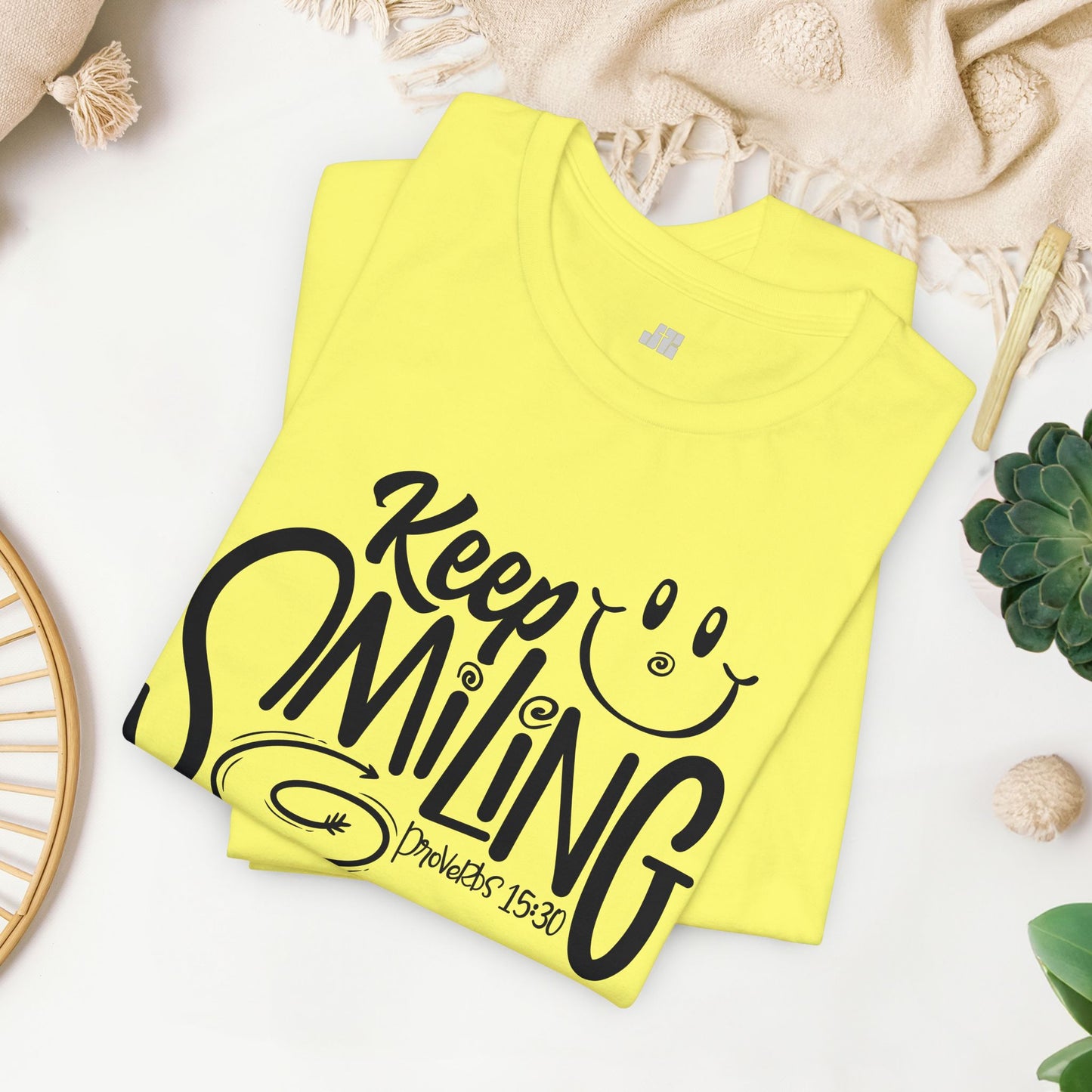 Keep Smiling Soft Cotton Tee - Bible Verse Christian Tee