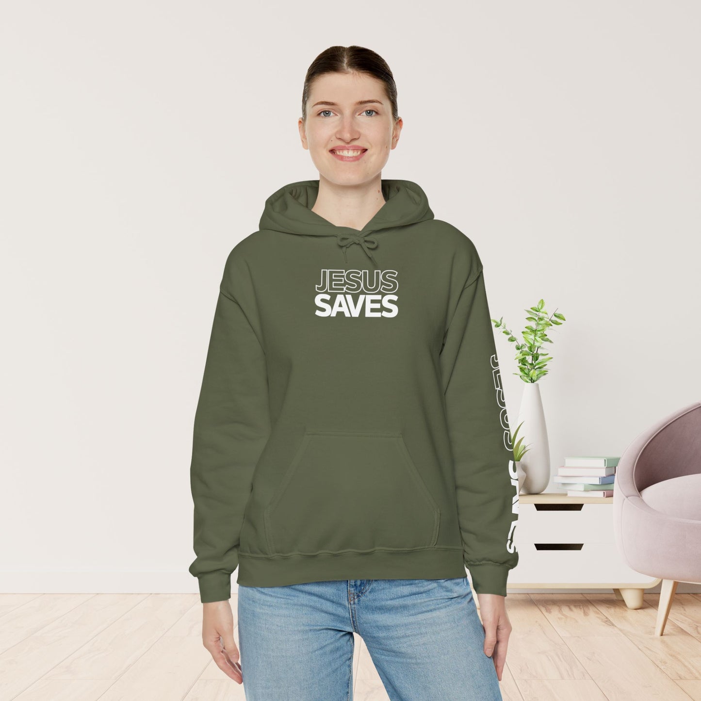 Jesus Saves Hoodie - Acts 4:12 Bible Verse Christian Hoodie