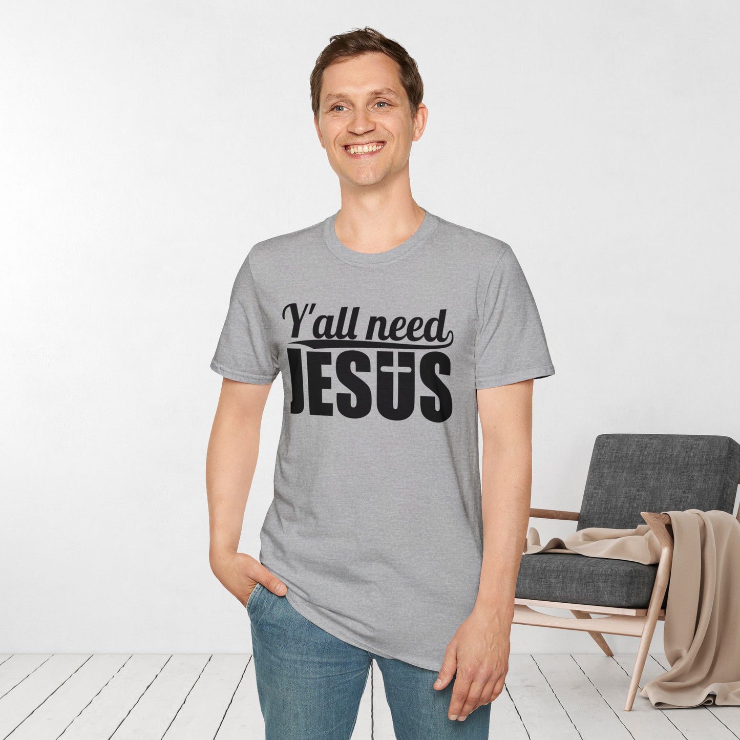 Y'all Need Jesus Softstyle T-shirt - Christian Shirt