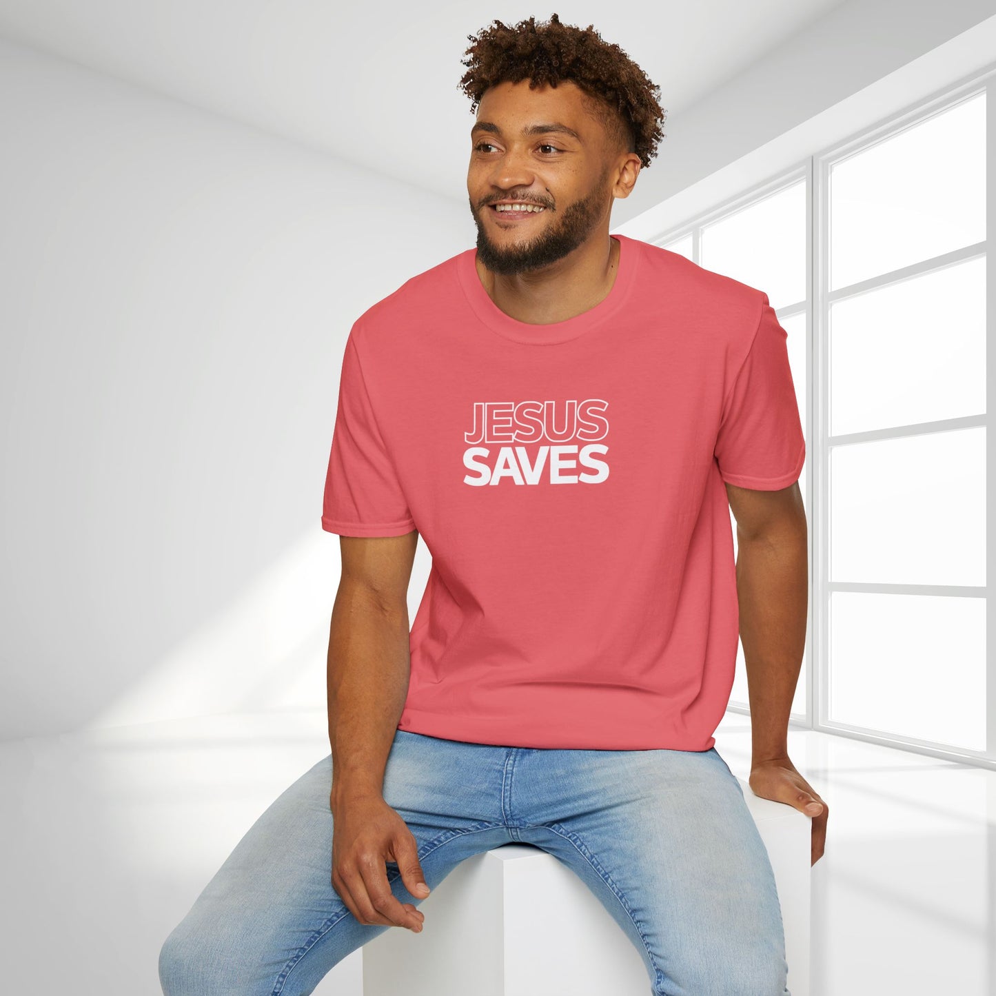 Unisex Jesus Saves Softstyle T-shirt - Acts 4:12 Bible Verse Christian T-shirt