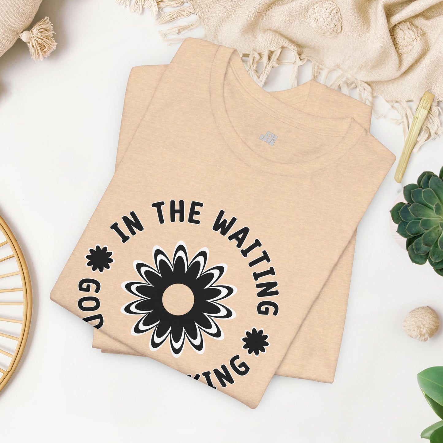 In the Waiting God is Working Soft Cotton Tee - Christian Shirt