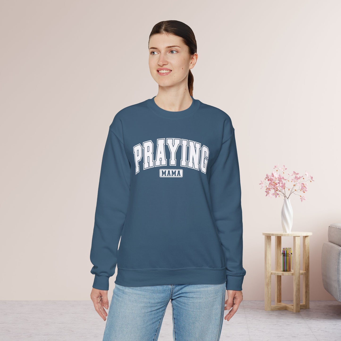 Praying Mama Sweatshirt - Christian Mom Crewneck Pullover