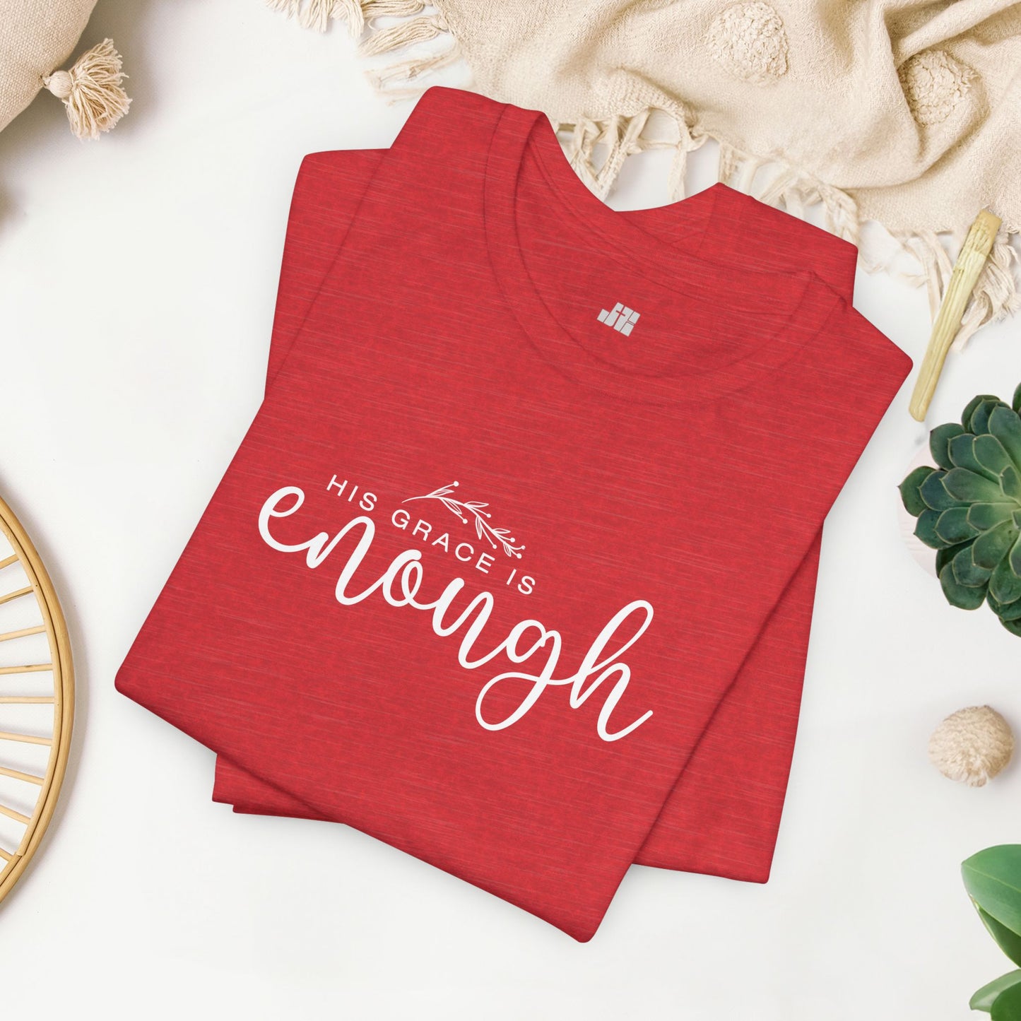 His Grace is Enough Soft Cotton Tee - Christian Shirt