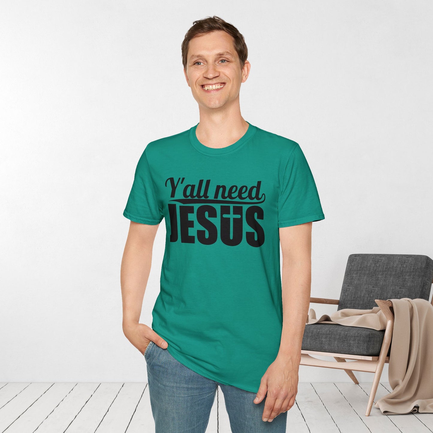 Y'all Need Jesus Softstyle T-shirt - Christian Shirt