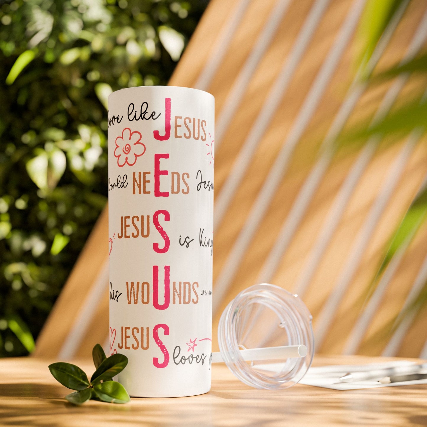 Jesus Skinny Tumbler with Straw - 20oz