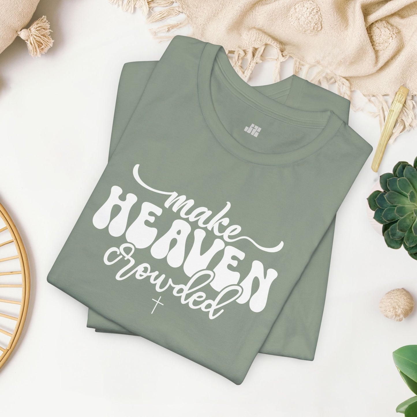 Make Heaven Crowded Soft Cotton Tee - Christian Tee