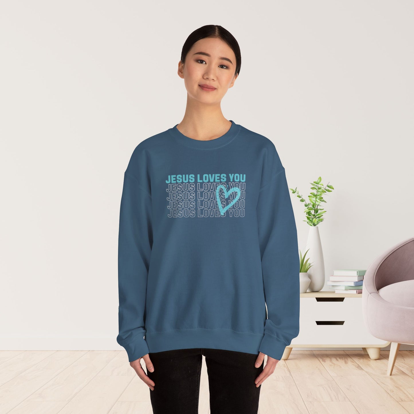 Unisex Jesus Loves You Crewneck Sweatshirt