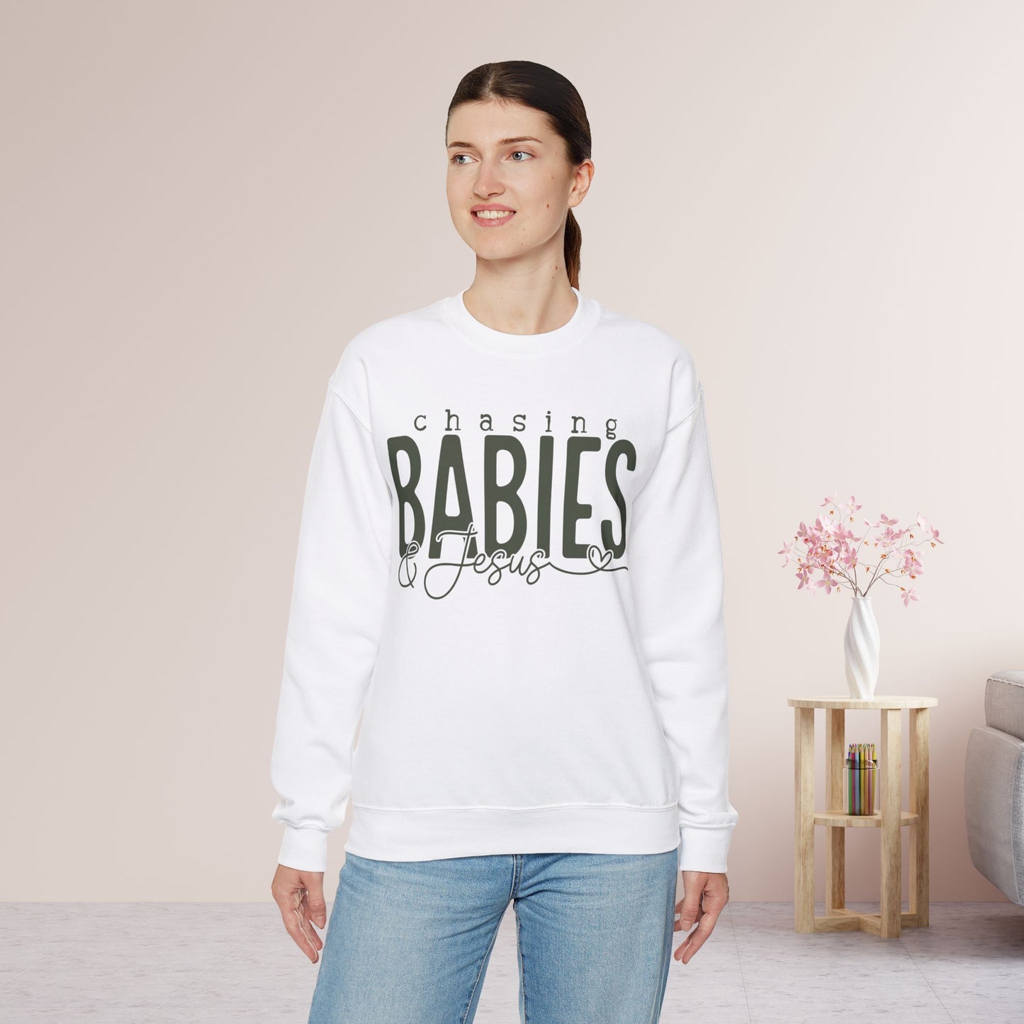 Chasing Babies & Jesus Sweatshirt - Christian Mom Sweatshirt