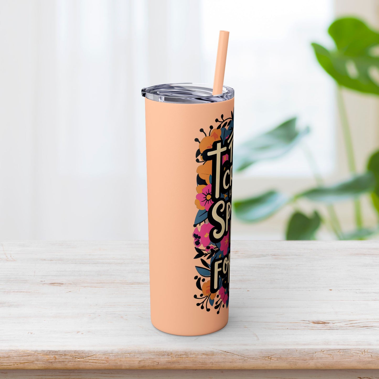 The Cross Has Spoken I Am Forgiven Skinny Tumbler with Straw - 20oz