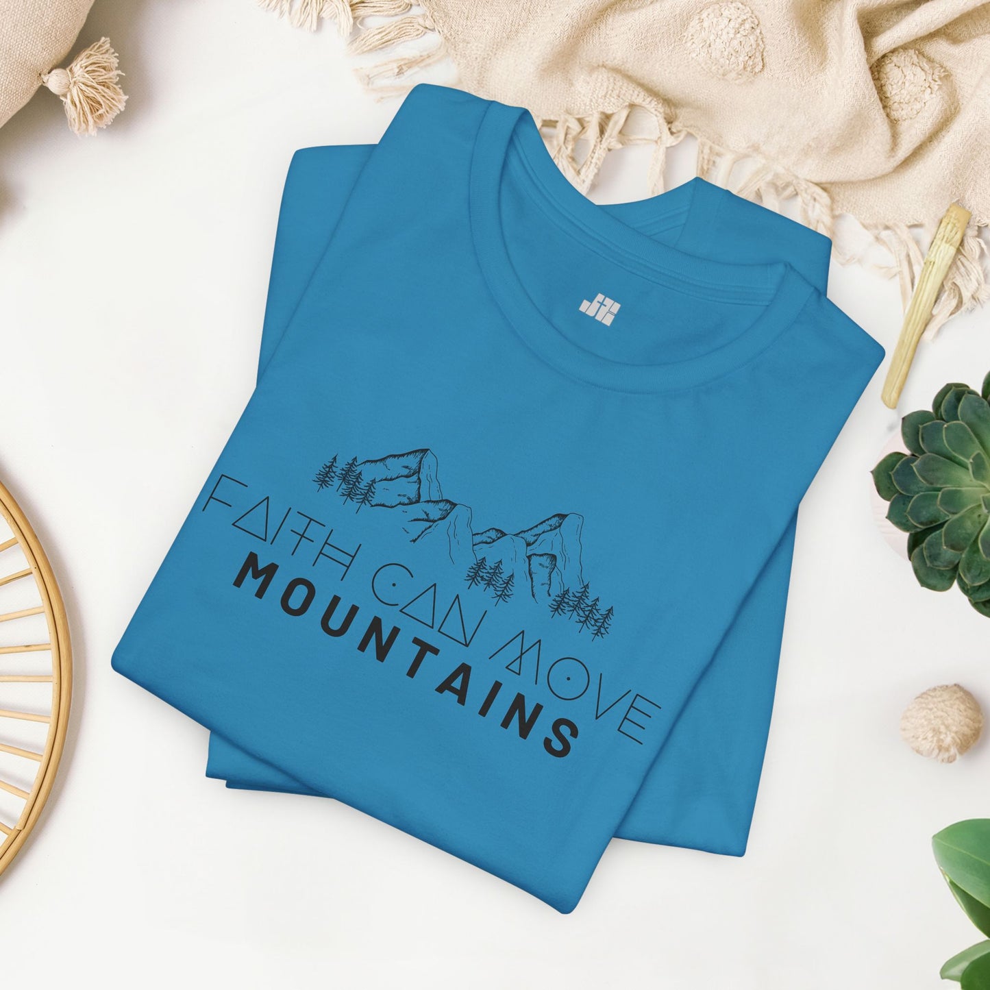 Faith Can Move Mountains Soft Cotton Tee - Matthew 17:20 Bible Verse Shirt