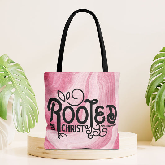 Rooted in Christ Tote Bag - Christian Tote Bag